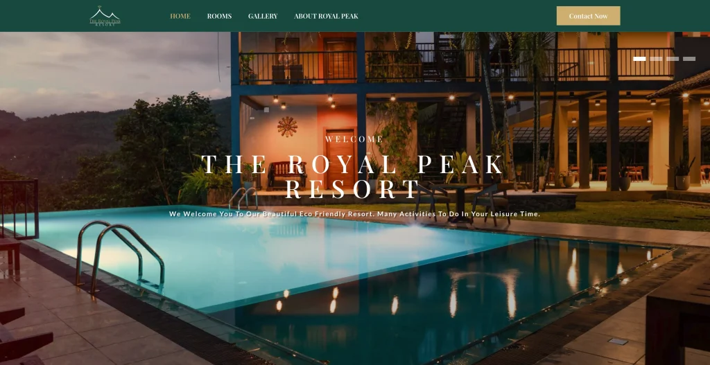 Royal Peak Resort %sep% Hospitality Website Design Case Study
